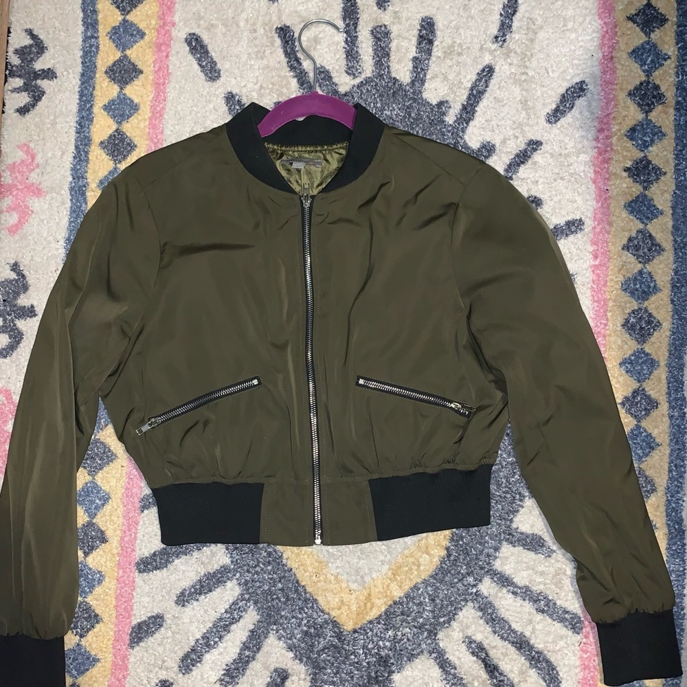 Olive green Little bomber jacket